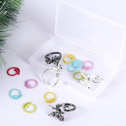 Wurosi 4PCS Crochet Rings, Dragon Tension Rings for Crocheting, Adjustable Crochet Tension Ring for Finger, Yarn Guide Rings for Crocheters Knitters Mom Grandma Gifts thumbnail 7