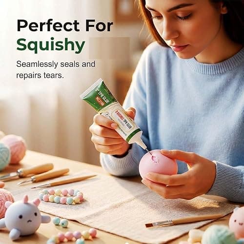 Squishy Glue, Clear Silicone Adhesive for TPR TPE TPU Rubber Repair (2PCS,20ml) thumbnail 3