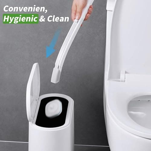oshang Disposable Toilet Brush - Toilet Bowl Cleaner, Toilet Cleaning Supplies, Toilet Brush with Holder, 14 Refills for Deep Cleaning and Hygienic Bathroom Maintenance thumbnail 7