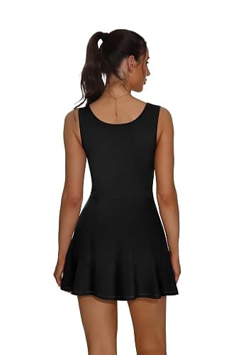 NIASHOT Women's Athletic Dress with Built-in Shorts & Pockets Workout Tennis Golf Active Wear U Neck A-line Dresses thumbnail 5