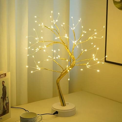 Kinamy LED Baum Lichter, LED Lichterbaum, Baum Licht Warmweiß Verstellbare Äste, 108 LED Baum Lampe Dekobaum Belichtet Baumbeleuchtung Innen Deko,USB/Batteriebetrieben thumbnail 2