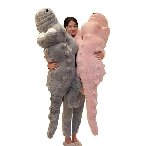Hofun4U Alligator Plush Pillow, 67 inch Alligator Stuffed Animal, Home Decoration Christmas Valentine’s Birthday Gift for Boys Girls Adults Kids (Grey) - Image 1