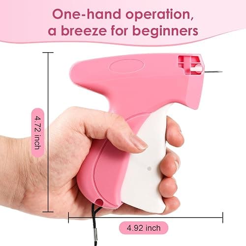 Stitch Gun for Clothes,Includes 6 Mini Needle,5000 Pcs Micro Fasteners(2500 White & 2500 Black) Stitch Gun,Quick Clothing Fixer,Stitchy Sewing Kit Tag Gun,Retail Tagging Gun for Clothing thumbnail 2