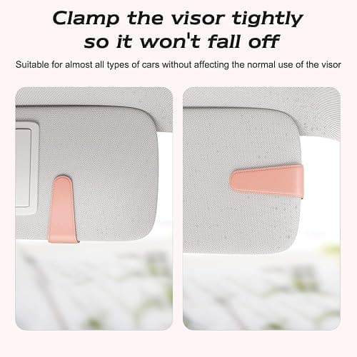 ❤️ ❤️ Sotfamily Sunglass Holder for Car Visor, Suede Cloth Magnetic Sunglass Organizer for Car Accessories, 2 Packs, Pink thumbnail 9