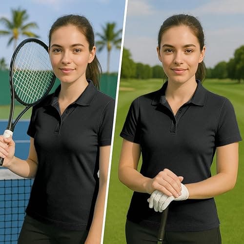 Women's Dry-Fit Golf Polo Shirts 3-Button Golf Polo's in 20 Colors XS-3XL Shirt thumbnail 7