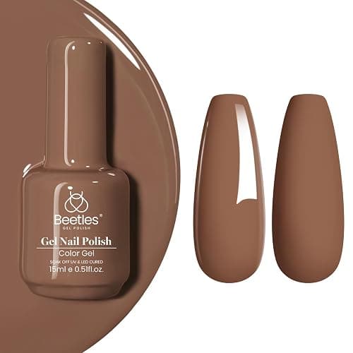 Beetles Brown Gel Nail Polish, 1Pcs 15ml Brown Winter Color Gel Polish Soak Off Nail Art Manicure Salon DIY Uv Lamp Nail Design Decoration at Home thumbnail 7
