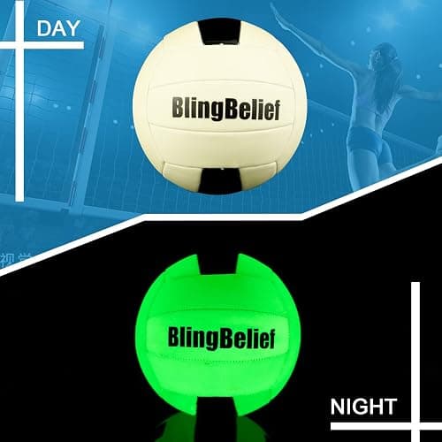 blingbelief Super Bright Glow in The Dark Baseball,Soccer Ball,Volleyball,Football, Light Up Luminous Baseball, Official Size and Weight Football, Recreational Use Practice Volleyball thumbnail 6
