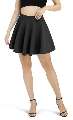 Urban CoCo Women's Basic Versatile Stretchy Flared Casual Mini Skater Skirt thumbnail 3