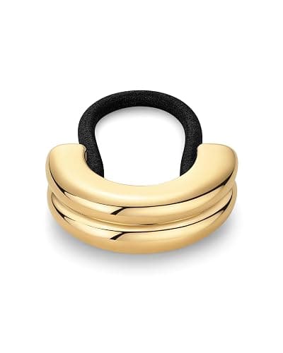 PAVOI Chunky Band Waterproof Double Statement Hair Accessories, Yellow Gold thumbnail 4