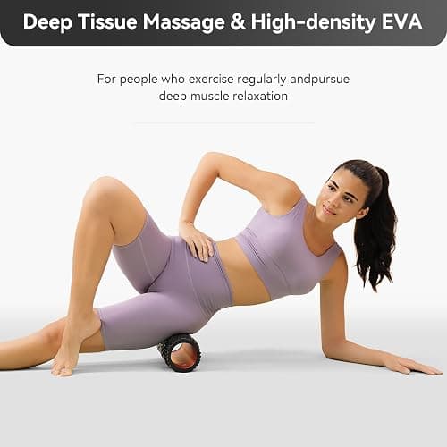Foam Roller High-Density Exercise Roller, Deep Tissue Muscle Massage, Stretching, Relieves Muscles, Improves Mobility, Fitness Roller for Pilates, Yoga, Ideal for Athletes, Beginners & Recovery thumbnail 3