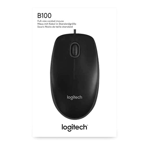 Logitech B100 Wired Mouse for Computer and Laptop, USB Corded Mouse, Right or Left Hand Use - Black thumbnail 7