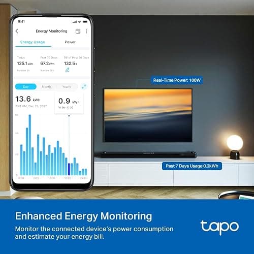 Tapo P110 (4-Pack) Smart Plug with Energy Monitoring, Max 16A, Works with Alexa & Google Home, Remote Control, Device Sharing, Alexa Plug, Smart Plugs, No Hub Required, Compact Design, Voice Control thumbnail 4