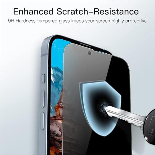 JETech Privacy Full Coverage Screen Protector for iPhone 16e 2025, iPhone 14 6.1-Inch, Anti-Spy Tempered Glass Film, Edge to Edge Protection Case-Friendly, 2-Pack thumbnail 5