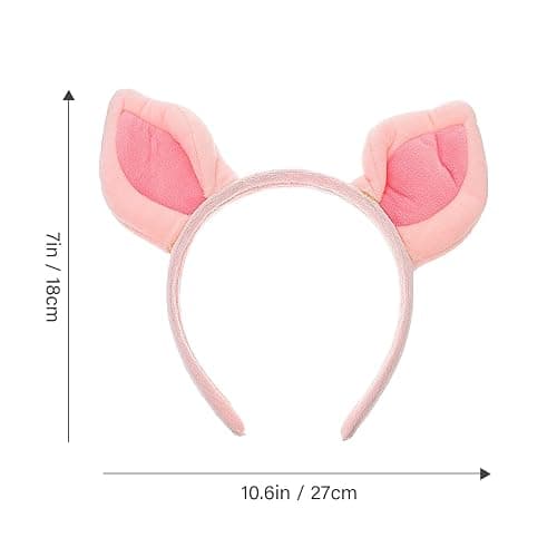 Beaupretty Pig Ear Headpiece Halloween Animal Cosplay Headwear Plush Animal Headband for Women Girls Wash Face Pink thumbnail 6