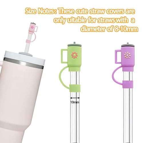 9P Straw Cover for Stanley Cup, Silicone Straw Topper for Stanley Cup 30&40oz with Tumblers, 10mm 0.4in Lid Accessories (Reusable) thumbnail 3