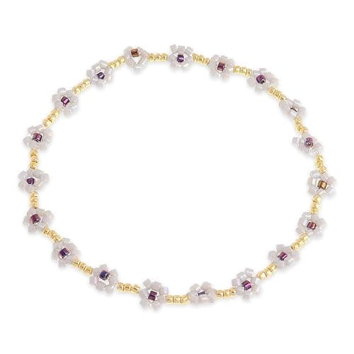 Agriajun Gold Daisy Flower Beaded Stretch Bracelets for Women, Cute Handmade Floral seed Beads Stackable Bracelet Beach Spring Boho Jewelry Gift - Image 1