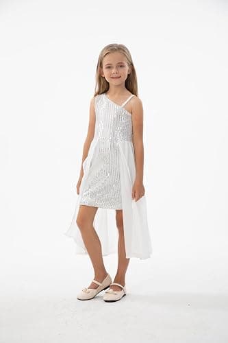 Cutey May Girls Sequin One Shoulder Birthday Party Prom Dress thumbnail 2