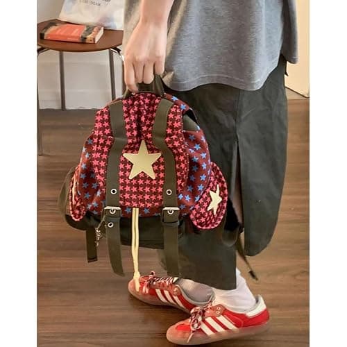 NCDUANSAN Dopamine retro backpack, suitable outdoor hiking, leisure commuting, fashion sports cycling lightweight design cute (green) thumbnail 4