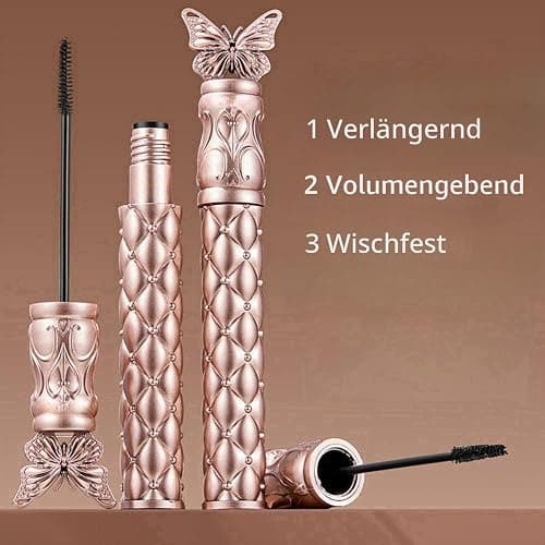 Wasserfeste Mascara für kurze/untere Wimpern – Präzisions-Minibürste, Locken-Halte-Technologie, verlängernd & voluminös, schwarz, klumpenfrei & smudgeproof Wasserfeste Wimperntusche– 1 Stück thumbnail 4