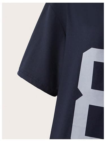RoseSeek Girl's Off The Shoulder Tops Number Graphic Jersey Shirts Short Sleeve Oversized T Shirts Y2k Tops thumbnail 4