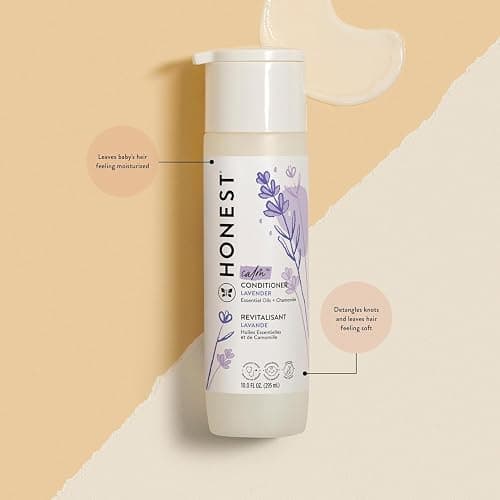 The Honest Company Silicone-Free Conditioner & 2-in-1 Cleansing Shampoo Body Wash Duo Gentle for Baby, Naturally Derived, Lavender Calm, 20 fl oz thumbnail 3