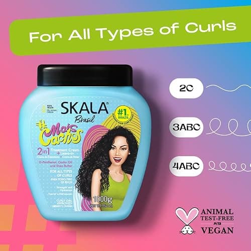 SKALA Mais Cachos for hair type 3ABC - 2 IN 1 Conditioning Treatment Cream & Cream To Comb 35.2oz, BLUE thumbnail 6