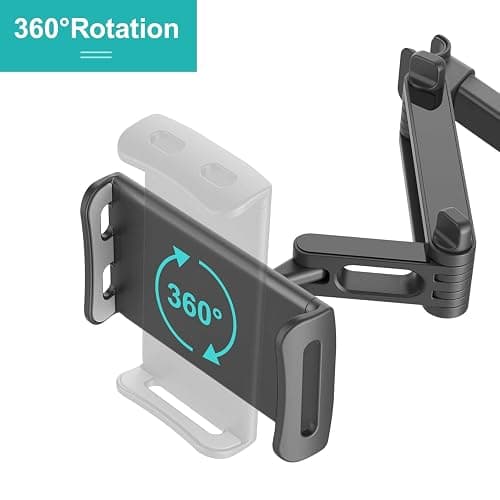 Klsniur Car Headrest Mount, Tablet Headrest Holder, Car Backseat Seat Mount Holder Universal 360° Rotating Adjustable for 6"-10.5" Tablet iPad iPad Air iPad mini,Samsung Galaxy thumbnail 3