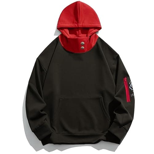 IOPBOT Unisex Anime Hoodie Cosplay Costume Men Black 3D Novelty Hooded Sweatshirt Pullover Jacket Outerwear Coat for Women (XL-Black) thumbnail 3