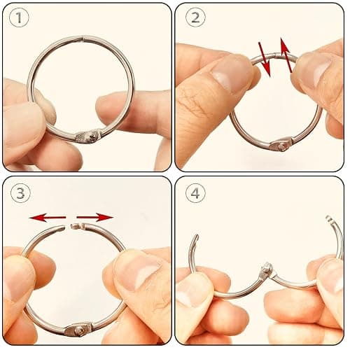 Vfrikor (40Pack) Book Rings 1 Inch Binder Rings with Metal Single Hole Punch.Nickel Plated Steel Paper Rings Metal Rings for Index Cards,Flash Card Rings,Silver thumbnail 4