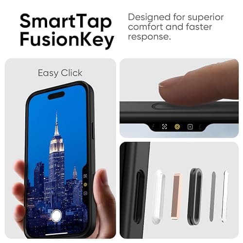 FLOLAB Surtect Tri-Fusion Magnetic for iPhone 17 Pro Max Case Protective Slim Design Magsafe Compatible Military Grade - Full Black Matte Translucent thumbnail 4