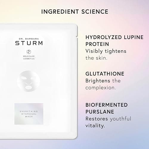 Everything Hydrogel Mask 8 Count, Plumping and Brightening Sheet Mask | Hydrating Face Masks with Triple Hyaluronic Acid, Glutathione & Vegan Collagen, Luxury Skincare by Dr. Barbara Sturm thumbnail 8