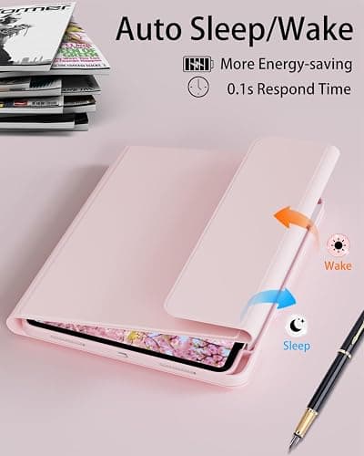 SQBEBS Case with Keyboard for iPad Air 11 inch M3/M2 2025/2024, iPad Air 5th/4th Generation 10.9 inch, 7 Colors Backlit Detachable Bluetooth Keyboard, Stand Folio Cover with Pencil Holder, Light Pink thumbnail 9