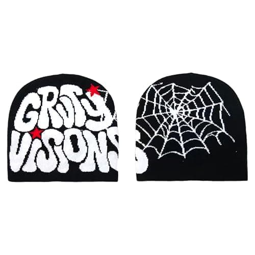 2THESTARS Y2K Beanie for Men Women Knitted Hat Winter Cap Gothic Spider Design Warm Casual Skullies Cold Weather Knit Outdoor thumbnail 8