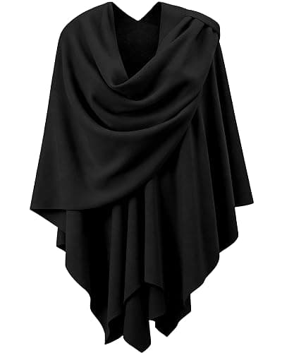 Darller Shawl Wraps for Women, Open Front Cape Poncho Sweater Scarf | Elegant Design, Casual Cardigan Shawls, For Evening Dress, Wedding Party, For Spring Fall Winter, Warm Knit Fabric - Image 1