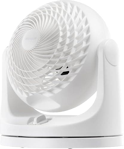 IRIS USA WOOZOO Medium Desk Fan, Oscillating, 112° Tilt, Dorm Office, White | 36ft Max Air Distance, 244ft² Coverage, 112° Adjustable Vertical Tilt, 29db - Image 1