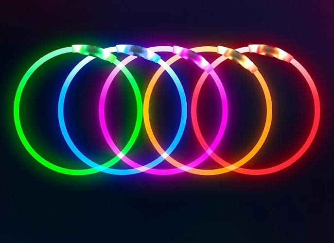 Light up Dog Collar, BSEEN USB Rechargeable Flash Dog Necklace Light, Pet Safety Collar Makes Your Beloved Dogs Be Seen at Night for Small Medium Large Dogs(Blue) thumbnail 7