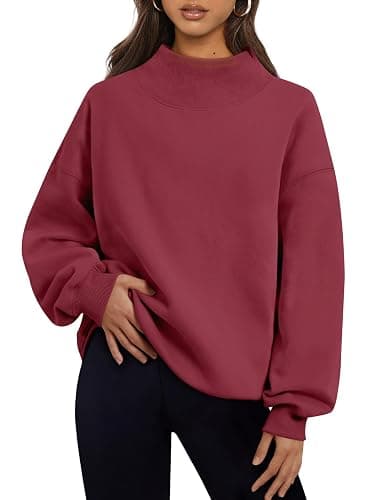 Trendy Queen Womens Oversized Sweatshirts Turtleneck Pullover Long Sleeve Hoodies Tops Fall Fashion Outfits 2025 Clothes - Image 1
