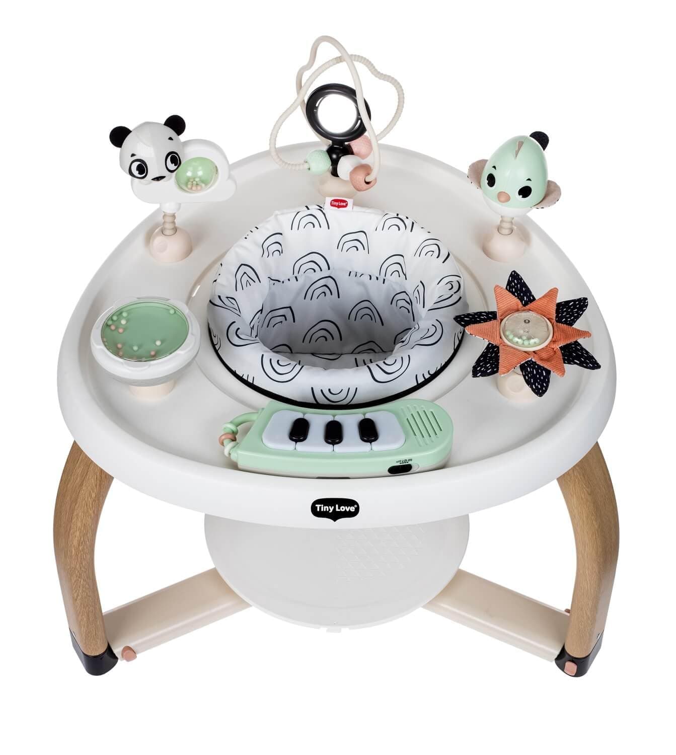 Tiny Love 5-in-1 Activity Center - Black & White Decor Collection, Includes Tummy Time, Balance Board, Toddler Table, and Chair Modes, Enhanced with 6 Detachable Toys for Developmental Play thumbnail 2