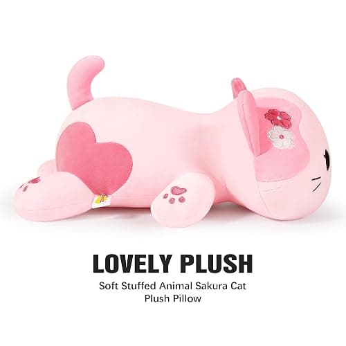 Onsoyours Original Sakura Cat Plush Cute 13 inch Kitten Stuffed Animal Soft Pillow Pink Kawaii Kitty Plush Toy Gift for Kids & Adults (Sakura Cat, 13") thumbnail 5