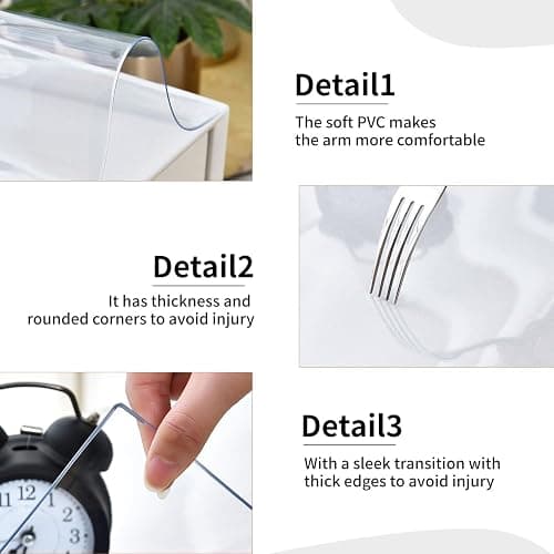 LBJFYHJN Clear Desk Mat, Non-Slip PVC Desk Protector Mat with Round Edge, Heat Resistant & Waterproof Clear Desk Writing Mat for Home and Office (27.6"*13.8") thumbnail 4
