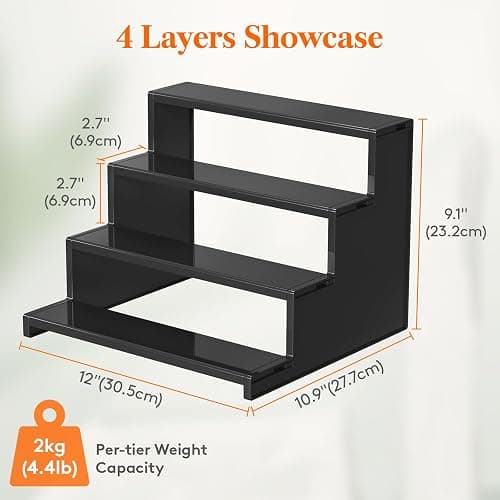 Lifewit 12 Inch Cologne Organizer for Men, 4 Tier Large Plastic Perfume Stand, Tool-free Assembly, Display Shelf for Fragrance, Aftershave, Skincare Makeup for Vanity, Bedroom, Bathroom Storage, 1 Pcs thumbnail 2