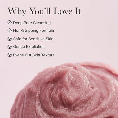 Arencia Rosehip Brightening Rice Mochi Face Cleanser & Daily Scrub - Moisturizing, Exfoliating & Deep-Cleansing - All Skin Types with Rice Powder & Rice Water (4.23oz) thumbnail 3