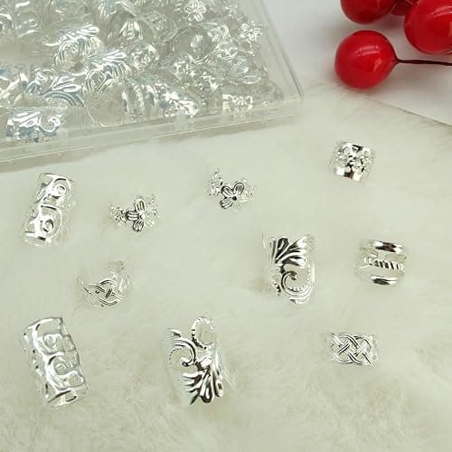 Silver Hair Cuffs for Braids thumbnail 6