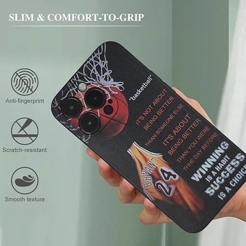 YTVCCAFDZ Compatible with iPhone 14 pro max case Soft Silicone Cool Sports Basketball nti-Scratch Shockproof Phone case iPhone 14 pro max Suitable for Boys Girls Men Women Teenagers 6.7 inch thumbnail 2
