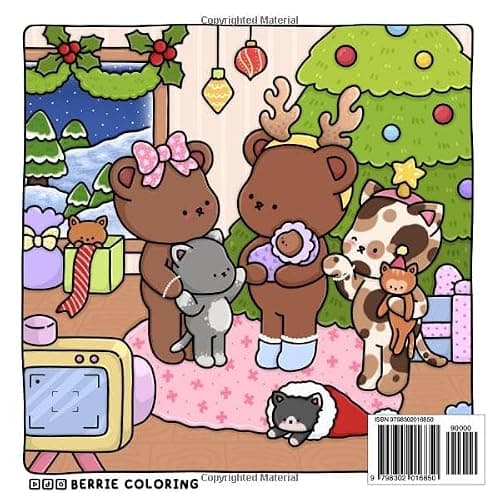 Berrie Coloring Winter: Cute and Cozy Coloring Book for Adults & Teens Featuring Easy to Color Festive Animal Illustrations and Christmas Scenes (Cute & Cozy Coloring Books) thumbnail 2