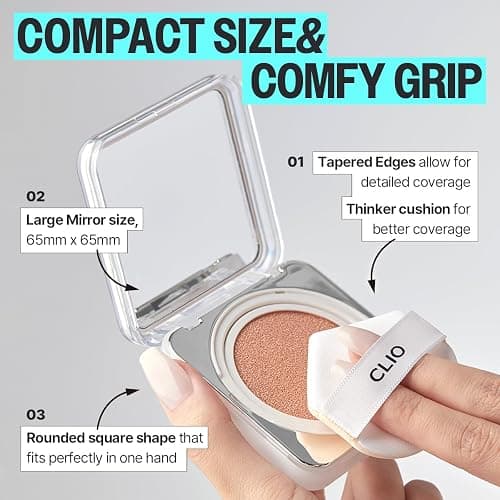 CLIO Kill Cover Founwear Cushion The Original – 20 Shades, Buildable Light to Medium Coverage, Natural Finish, Korean Makeup Foundation, Long-Lasting Skin Fit, 32C MAPLE thumbnail 6