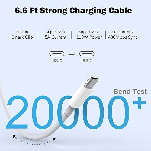 Mac Book Pro Charger - 120W USB C Fast Charger Adapter Compatible with MacBook Pro & MacBook Air 13, 14, 15, 16 inch, iPad Pro, Samsung Galaxy and All USB C Device thumbnail 4