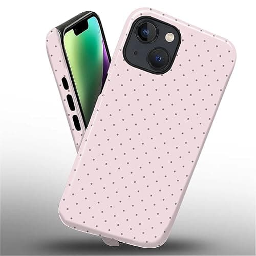 ilikediy for iPhone 13/14 Case,HL2 Polka Dot Pink Hybrid 2 Layer Hard Shell Silicone Protective Pattern Design Case thumbnail 2