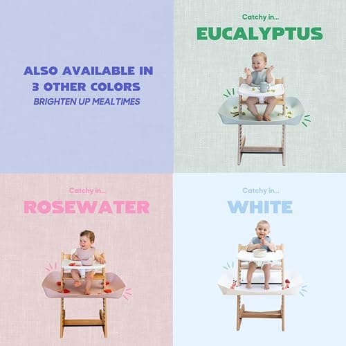 CATCHY -Food Catcher-Compatible with Stokke Tripp Trapp High Chair +11 Other High Chairs-Highchair Sold Separately-Baby & Toddler Food & Mess Catcher-Premium Linen Inspired -Under High Chair Accessory thumbnail 7
