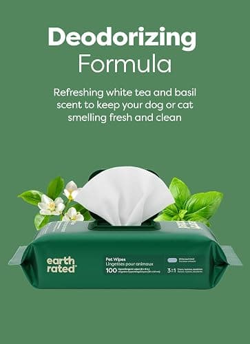 3-in-1 Dog Wipes for Paws & Butt, Deodorizing, White Tea & Basil 100ct | Hypoallergenic, 3-in-1 Cleaning and Hydrating, for Grooming Paws, Body and Butt thumbnail 6